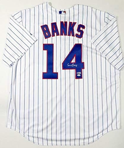 Ernie Banks İmzalı P/S Majestic Chicago Cubs Forması-TriStar Auth *Gümüş İmzalı MLB Formaları
