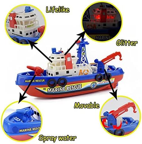 PTTYDDY Yaratıcı Çocuklar elektrikli Gemi yangın tekne oyuncak Yaratıcı Su Sprey Müzik ses ışık Modeli için Çocuk Erkek Kız doğum