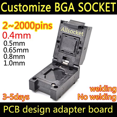 IC Test Okuyucu BGA384-C-0.4 mm BGA Soket, ALLSOCKET Özelleştirilmiş Soket Okuyucu IC Programlama Adaptörü 0.4 mm, 0.5 mm, 0.65