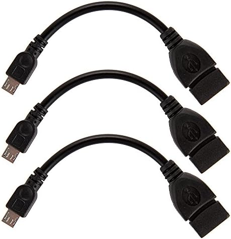 Vangoddy 3 Paket 5.1 İnç OTG Kablo mikro USB 2.0 Adaptör Kablosu Erkek A Dişi B Siyah Kullanım Fareler Klavyeler Vb. cep Telefonu