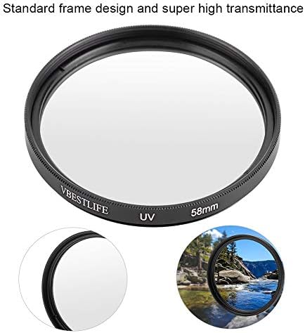 Kameralar Lens Filtresi, Dayanıklı Pratik Kamera UV Filtresi DSLR Kameralar için Yüksek Geçirgenlik Ultra İnce UV Filtresi(58MM)