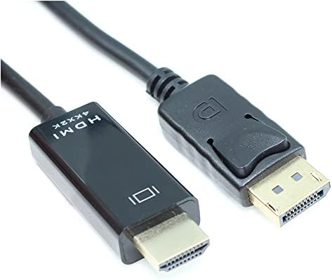 MyCableMart 6ft DisplayPort-HDMI Kablosu 32AWG Altın Kaplama 4Kx2K @ 30Hz, Siyah