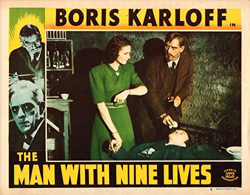 Dokuz Canı Olan Adam Boris Karloff Orijinal Lobi Kartı