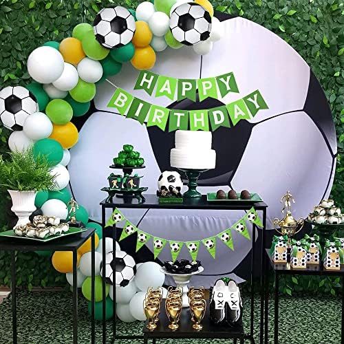 Futbol Parti Süslemeleri, 67 Pcs Futbol Doğum Günü parti Malzemeleri ile Siyah Yeşil Beyaz Balonlar futbol topu Balonlar ile