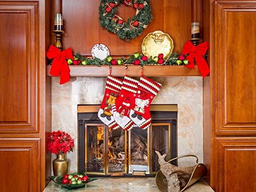 3 Adet Set-Klasik Noel Çorapları 18 Sevimli Noel Baba'nın Oyuncakları Çorapları (İşlemeli)