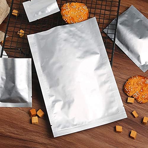 40 Adet Alüminyum Folyo Çanta, Metalik Mylar Folyo Saklama torbaları Farklı boyutlarda Plastik Üstü Açık Düz ısıl yapışmalı gıda
