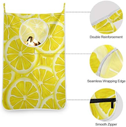 DOMIKING Asılı Giysi Sepet Çamaşır Sepeti - Yaz Meyve Limon Kapı Asılı Çamaşır Torbası Yurt Odaları için Uzay Tasarrufu