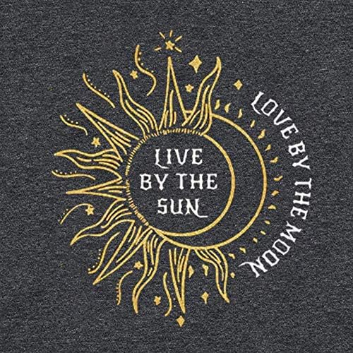 Canlı tarafından Güneş Aşk tarafından Ay Tankı Üstleri Kadın Komik Güneş Ay Grafik T-Shirt Rahat Kolsuz Plaj Gömlek Tankı
