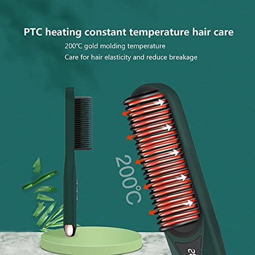 Düzleştirme tarağı, termostatik düzleştirme fırçası, ekran, termostat, düzleştirme ve kıvırcık saçlar için çift kullanımlı saç