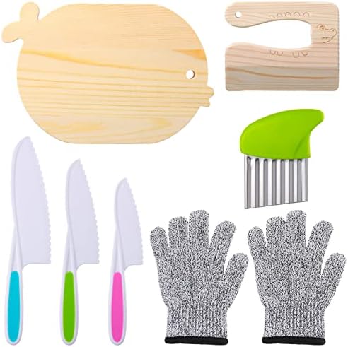 6 Parça Ahşap Çocuk Mutfak Bıçağı Dahil Ahşap Çocuk Bıçak Plastik Patates Dilimleme Pişirme Bıçak Tırtıklı Kenarları cut-önleme