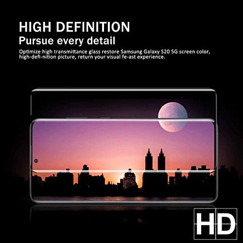 Galaxy S20 Premium Tam Kapsama Temperli Cam Ekran Koruyucu + Kamera Lens Koruyucuları YEYEBF Tarafından, [2 + 2 Paket] [3D Cam]