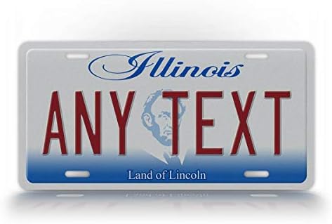 SignsAndTagsOnline Özel Illinois Land Lincoln Plaka Herhangi Bir Metin Kişiselleştirilmiş IL Metal Otomatik Etiket