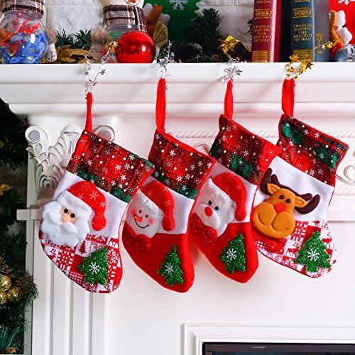 CHİC & TNK Yıl Şeker Çanta Noel Stocking Noel Çorap Çuval Doğum Ağacı Süsler Süslemeleri Ev için, C616-Snowman