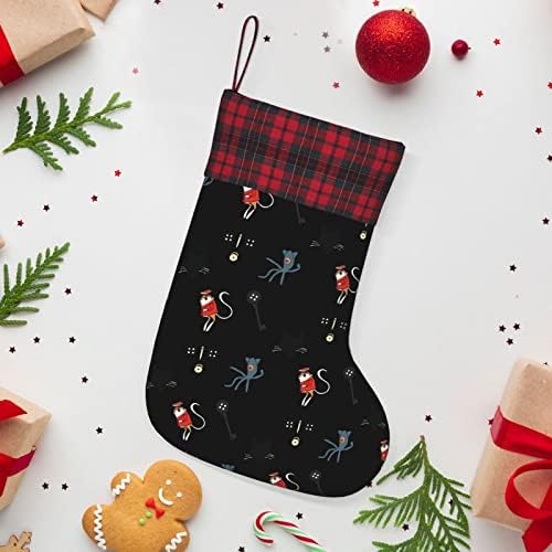 Woodyotime Korku Filmi Karikatür Noel Asılı Çorap Ekose Dikiş Noel Şömine Çorap Şeker Çanta Santa Noel Ağacı Asılı Dekorasyon