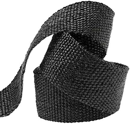 2 inç x 16,5 fit Egzoz Manifoldu Isı Sargısı Termal Sargı Bandı ve Paslanmaz Kravat Seti, Siyah