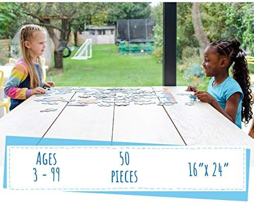 Bir Masada da Kullanılabilen Kalın Yapboz Parçalarına Sahip Dünya Haritası Büyük Zemin Bulmacası, 4-8 Yaş ve Üstü Çocuklar için