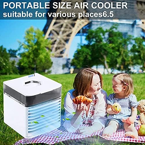 Taşınabilir Klima, Mini Evaporatif Soğutucu, 4-İn-1 Küçük Evaporatif Klima Fan ile 3 Hızları 7 Renkler, USB Hava Soğutucu masa
