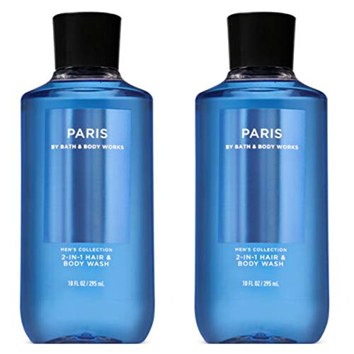 Bath & Body Works Paris for Men Saç ve Vücut Yıkama-İKİ (2) Paris Duş Jeli Çifti ( her biri 10 ons)