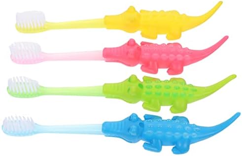 Healıfty 8 Pcs Çocuk Diş Fırçası Dinozor Diş Fırçası Çocuk Karikatür Diş Fırçası için 3-12 Çocuk Malzemeleri Güvenli Kullanımı