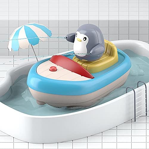 B / M Bebek Banyo Oyuncakları, Penguen Küvet Oyuncaklar ile bir Elektrikli Tekne, Toddlers Yüzme Yüzen Oynarken Set Banyo Plaj