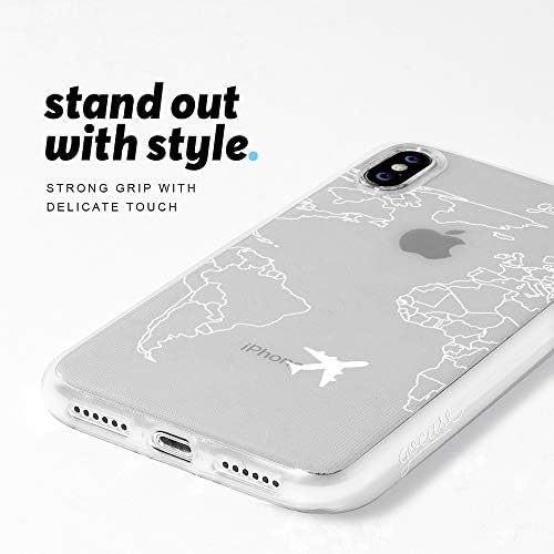 Gocase Siyah Kalpler Kılıf iPhone 8 ile Uyumlu Şeffaf Baskı ile Silikon Şeffaf TPU Koruyucu Kılıf Çizilmeye Dayanıklı Cep Telefonu