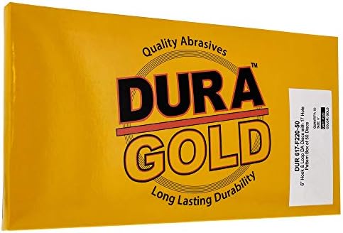 Dura-Gold Premium 6 Altın Zımpara Diskleri-220 Grit (50 Kutu) - DA Zımparalar için 17 Delikli Desen Tozsuz Kanca ve Halka Destekli