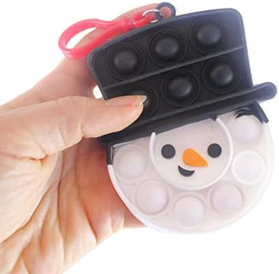 2 Set Sevimli Noel Kabarcık Poppers-Kardan Adam ve Kar Tanesi-Fidget Oyuncak-Eğlenceli Parti Favor Oyuncak-Kış Tatili (Rastgele