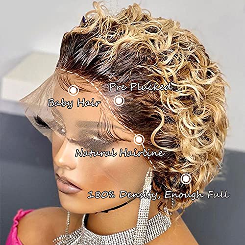 Sarışın Dantel ön peruk İnsan Saç Renkli 180 % Yoğunluk Bob Peruk İnsan Saç Peruk Siyah Kadınlar ıçin Ombre 9A Brezilyalı Peri