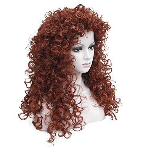 Aimole sentetik ısıya dayanıklı saç uzun kıvırcık peruk Cosplay kadın peruk (130 - Fox Kırmızı)