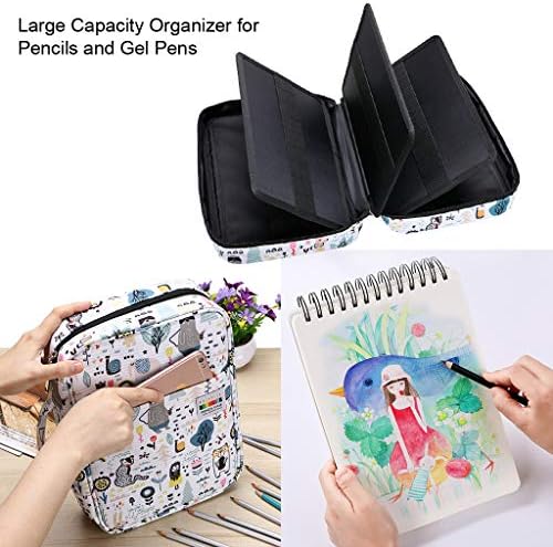 BTSKY renkli kalem kutusu 220 Yuvaları kalem kalem çanta düzenleyici ile Kullanışlı Wrap Taşınabilir-Çok Katmanlı Tutucu için