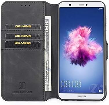 Chenyouwen Cep Telefonu Kılıfı Büyük Retro Yağ Yan Yatay Flip Case Tutucu ve Kart Yuvaları ve Cüzdan ile Huawei P Akıllı / Keyfini