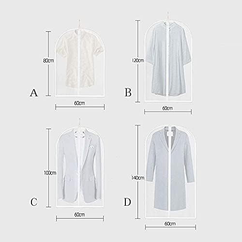 XiaoGui Takım Elbise Gömlek Toz Torbası,Çamaşır / Ev Gardırop Depolama, saklama çantası Şeffaf Giysi Toz Kapağı, Fermuar, Su