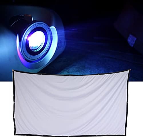Projektör Ekran 100 İnç 16: 9, Taşınabilir Projeksiyon Ekran Çift Katmanlı Anti-Geçirgenliği ve Anti-Kırışıklık Perde, Ev Sineması
