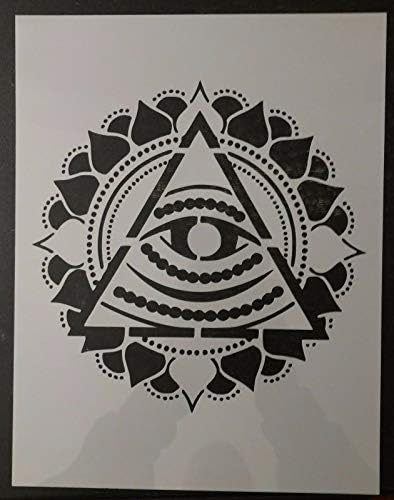 Yeniden Kullanılabilir Sağlam Şablon 3. Üçüncü Göz Piramit Çakra Yoga Çakraları 8.5 x 11 Şablon Logo Kesim Şablon Sayfası (Kağıt