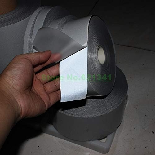 DalaB yüksek görünürlük güvenlik ısı transferi vinil film gümüş yansıtıcı DIY demir on kumaş giyim bant 5 m- (Renk: 100mm x 5
