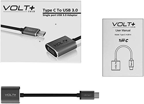 Samsung S8 Edge OTG Adaptör için USB 3.0'a Volt Plus Tech Profesyonel USB-C, 5gbps'de Tam Veri ve USB Aygıtı Sağlar! [Tunç Gri]