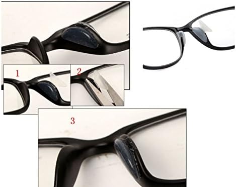 AM Landen 2.5 mm 5 Pairs Siyah ve 5 Pairs Temizle Kaymaz Silikon Burun Pedleri Gözlük Burun Pedi