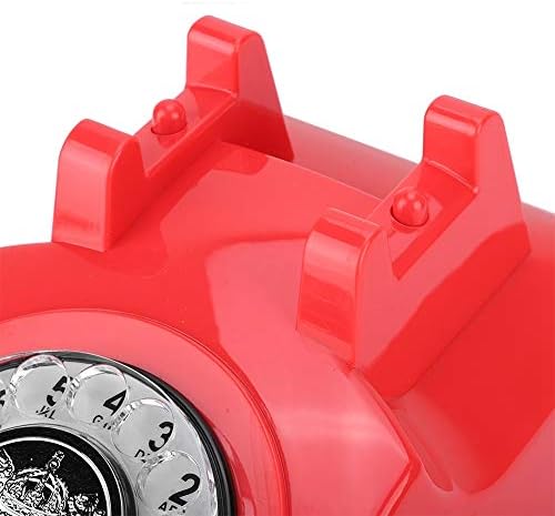 Jacksking Sabit Telefon, Retro Döner Dial Telefon Vintage Sabit Telefon Masası Telefon Kablolu Telefon Ofis Masası Dekor (kırmızı)