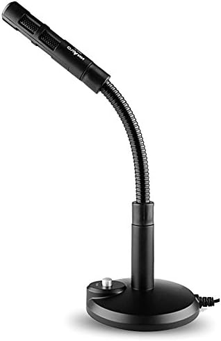 Pencere PC / Dizüstü Bilgisayar için Granvela 3.5 mm Masa Mikrofonu, Tak ve Çalıştır-Siyah