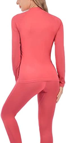 qualidyne kadın termal iç çamaşır Ultra-Yumuşak Polar Baz Katman Paçalı Don Set Kış Spor Üst ve Alt Takım Elbise