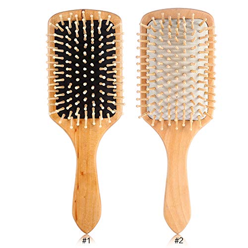 2 Renk Masaj Saç Fırçası Doğal Ahşap Taraklar Kürek Saç Derisi Yastık Tarak Ev için (Beyaz)