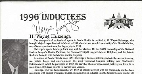 Wayne Huizenga İmzalı 1996 Program Sayfası JSA Marlins Dolphins Panthers - İmzalı MLB Dergileri