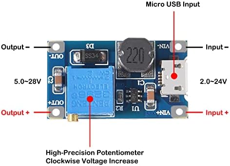 Alınan15 pcs DC Boost Dönüştürücü MT3608 DC-DC Boost Güç Dönüştürücü 2A Ayarlanabilir Step Up mikro USB voltaj regülatörü Kurulu