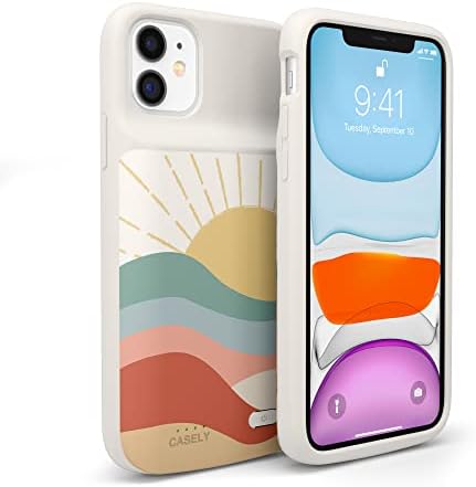 Casely iPhone 11 Pil Kutusu / İşte Güneş Geliyor / Colorblock Sunset Kılıfı / Sadece iPhone 11 ile Uyumlu (Şarj Gücü 2.0 Koleksiyonu)