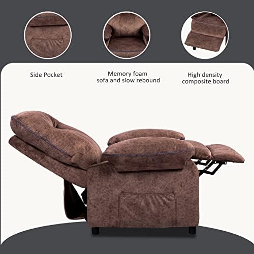 Bosmiller Masaj Recliner Sandalye Kumaş Overstuffed Salonu Tek Kanepe oturma Odası için ısıtma ve titreşim fonksiyonu ile Rahat