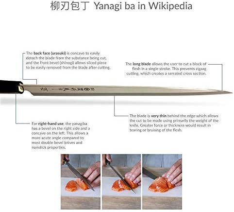 JapanBargain 1553, japon Suşi Şef Bıçağı Yanagiba Sashimi Bıçak Yüksek Karbon Paslanmaz Çelik Bıçak 240mm japonya'da yapılan,