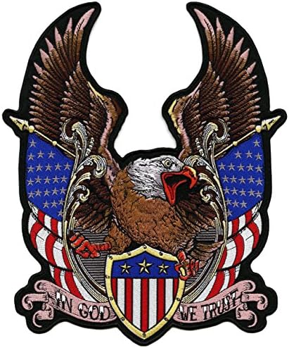 Federal Kartal Kalkanı Yaması / ABD Bayrağı Askeri Vatansever Tanrı'ya Güveniyoruz | / Büyük İşlemeli Demir - Nixon Thread Co.tarafından.