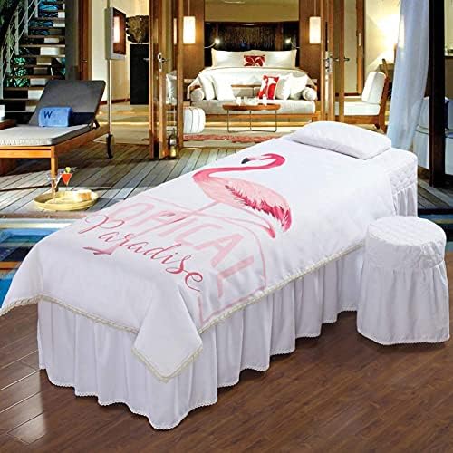 XH & XH Premium masaj yatak çarşafı Seti, masaj yatağı Etek Seti Mikrofiber Yatak Örtüsü Spa Yatak Örtüsü Keten Valance yatak