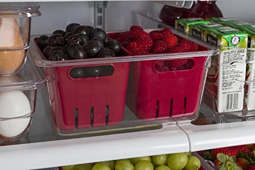 Mutfak Alanları KSDCB12-AMZ Ikiz Kevgir Istiflenebilir Gıda Depolama Organizatör için Buzdolabı, dondurucu, ve Kiler, 8.8 x 6.8