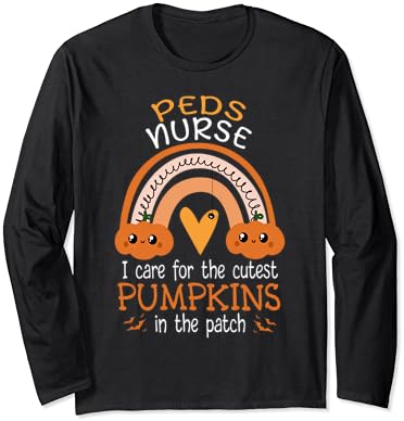 Cadılar bayramı Pediatrik Hemşire PEDS RN Çocuk Doktoru Gökkuşağı 2021 uzun kollu T-Shirt